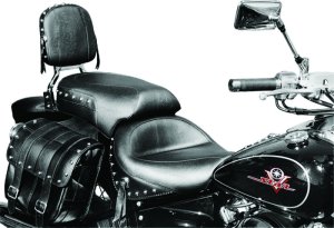 Yamaha V-Star 650 Cl Touring One-Piece Motorcycle Seat - Mustang Motorcycle - 1PC with Studs - Black - `98-`10